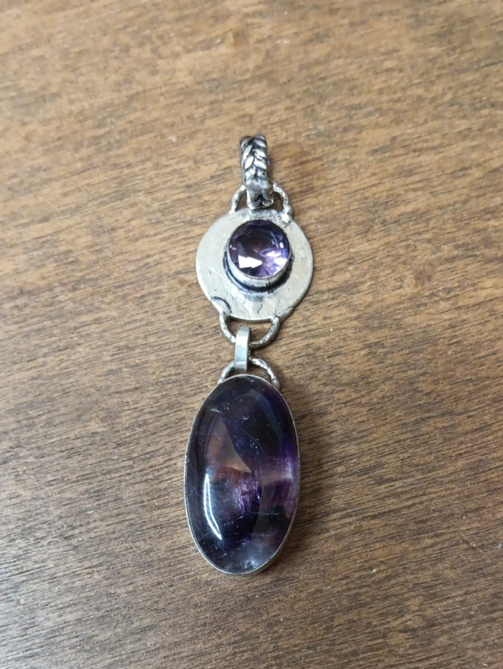 Amethyst Drop Pendant - Purple Stone Necklace